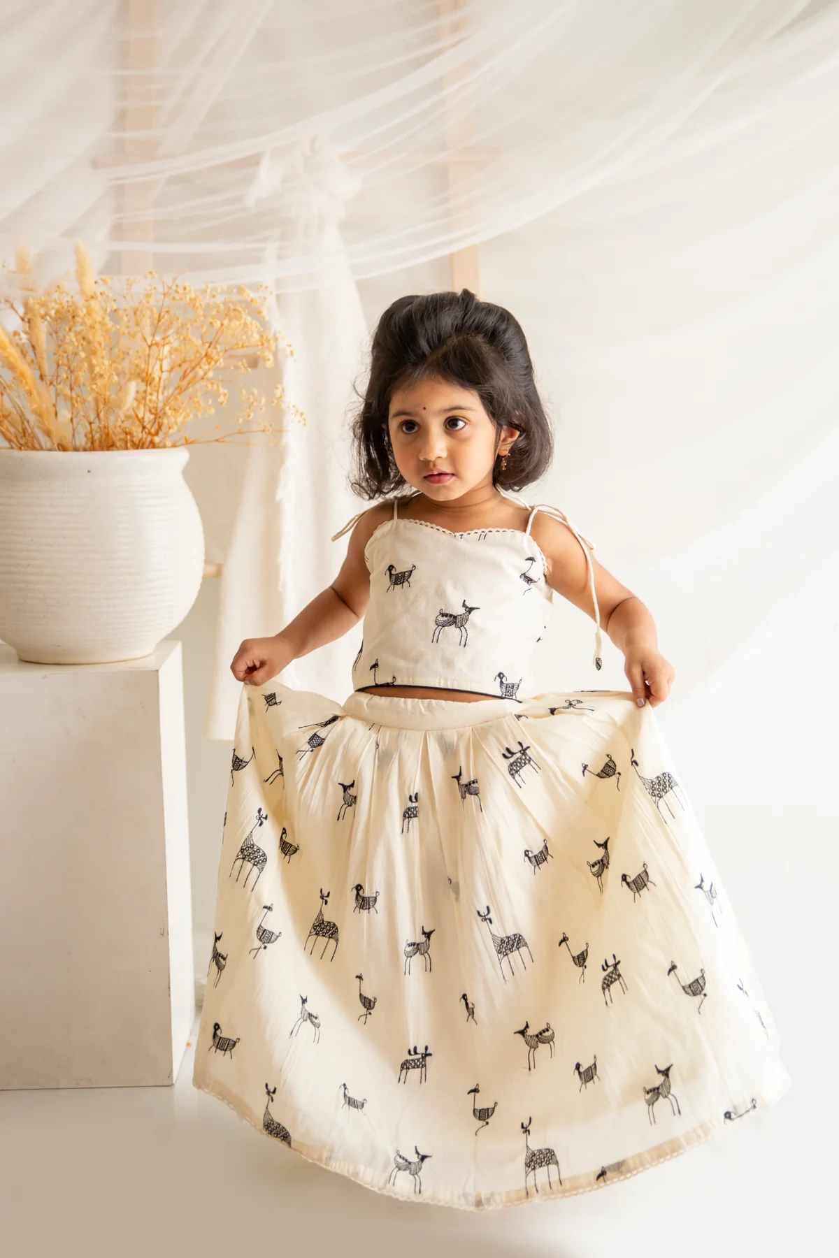 Ivory Deer Lehenga Set